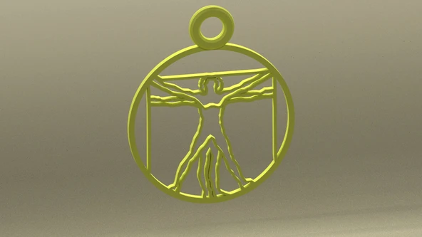Byr Vitruvius İnsanı Kolyesi (Plastik Aparattır!!!) 3D - Resim 4