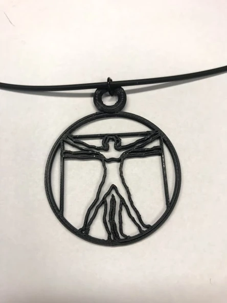 Byr Vitruvius İnsanı Kolyesi (Plastik Aparattır!!!) 3D - Resim 5