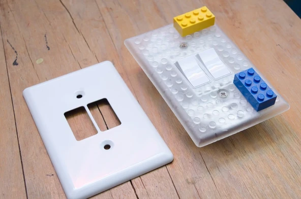 Byr Lego Uyumlu Işık Anahtarı Kapağı (Sadece Plastik Aparattır!!!) 3D - 3