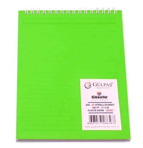 Bloknot A4 Kareli Plastik Kapak 100 yaprak Karışık Renk  - 3 adet ürün görseli