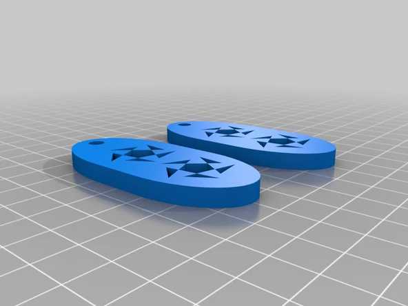 Byr Açılı Dişli Delikli Küpe (Sadece Plastik Aparattır!!!) 3D - 3