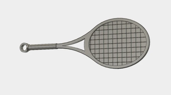 Byr Tenis raketi anahtarlık (Sadece Plastik Aparattır!!!) 3D ürün görseli