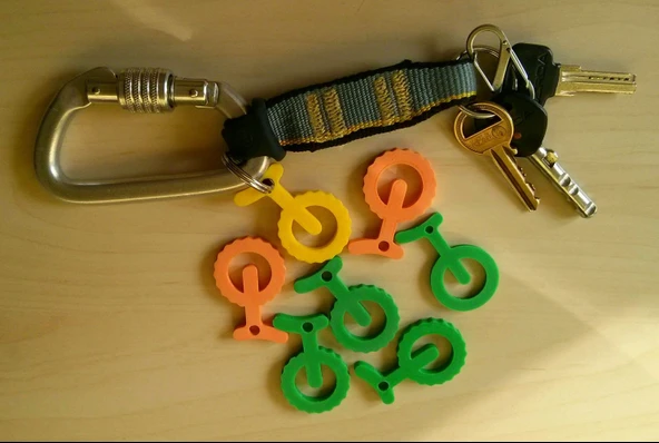 Byr Tek tekerlekli bisiklet düz anahtar kolye (Plastik Aparattır!!!) 3D - Resim 2
