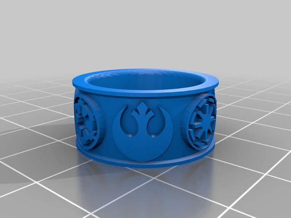 Byr Yıldız Savaşları Sembol Yüzük (Plastik Aparattır!!!) 3D - Resim 3