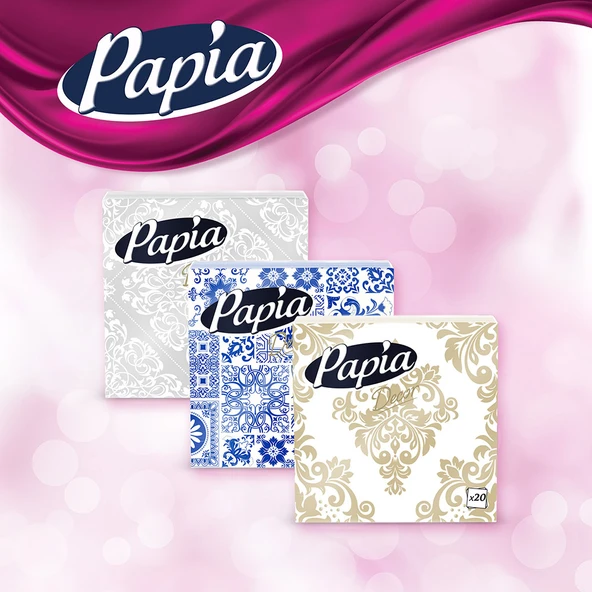 Papia Dekor 20'li Peçete (7 Paket x 20 Yaprak) - Resim 7