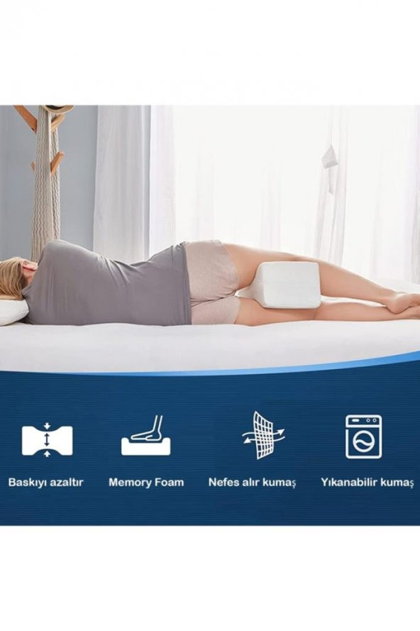 Soft Visco Bacak Arası Uyku Yastığı Ortopedik Yastık Minder - Resim 4