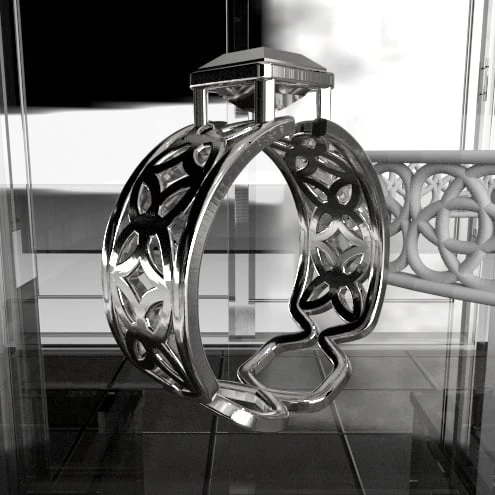 Byr Kare Gem Enneper Eğrisi Yüzük (Plastik Aparattır!!!) 3D - Resim 2