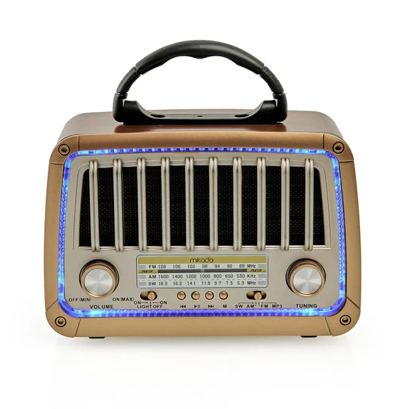 Mikado MDR-327 Usb-TF Destekli Bluetooth FM/AM/SW 3 Band Klasik Radyo
