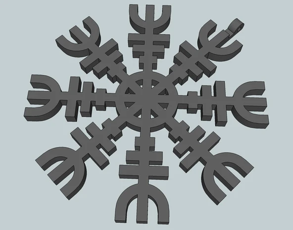 Byr Ægishjálmur - Huşu kolyesi (Plastik Aparattır!!!) 3D ürün görseli