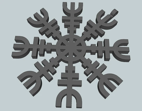 Byr Ægishjálmur - Huşu kolyesi (Plastik Aparattır!!!) 3D - Resim 2