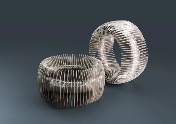 Byr Üretken tasarım. Dalga bilezik (LQ) versiyonu. (Sadece Plastik Aparattır!!!) 3D ürün görseli