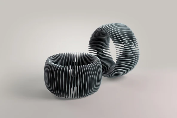 Byr Üretken tasarım. Dalga bilezik (LQ) versiyonu. (Sadece Plastik Aparattır!!!) 3D - Resim 3