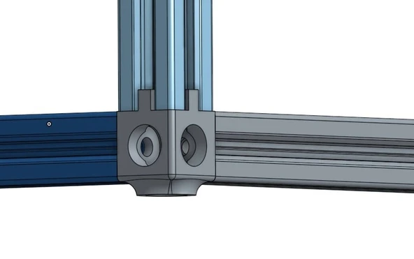 Byr 20x20 ekstrüzyonlar için üç eksenli köşe ayakları (Sadece Plastik Aparattır!!!) 3D ürün görseli