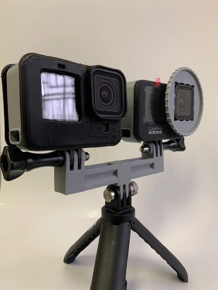 Byr GoPro, Xiaomi, SJCAM ve diğerleri için ikili destek (Sadece Plastik Aparattır!!!) 3D - 4