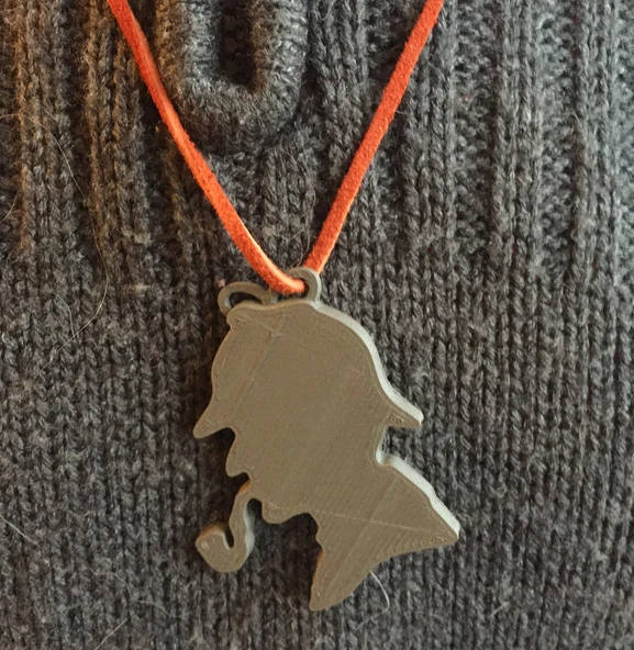 Byr Dedektif Siluet Kolye Kolye (Plastik Aparattır!!!) 3D ürün görseli