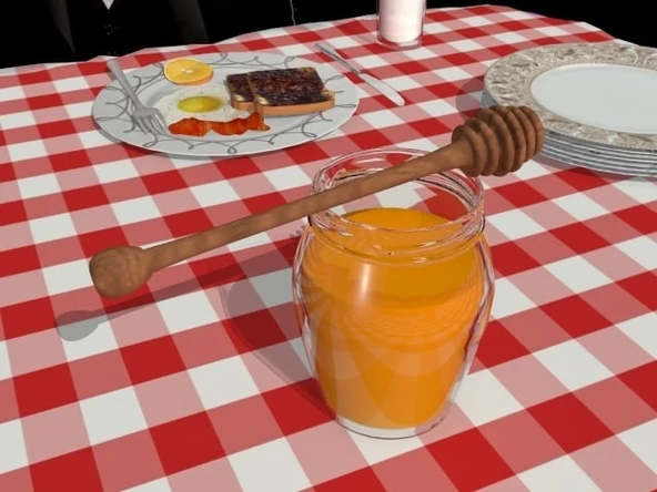 Byr Bir bal kavanozu ve bal asası eşleşecek (Plastik Aparattır!!!) 3D - 1