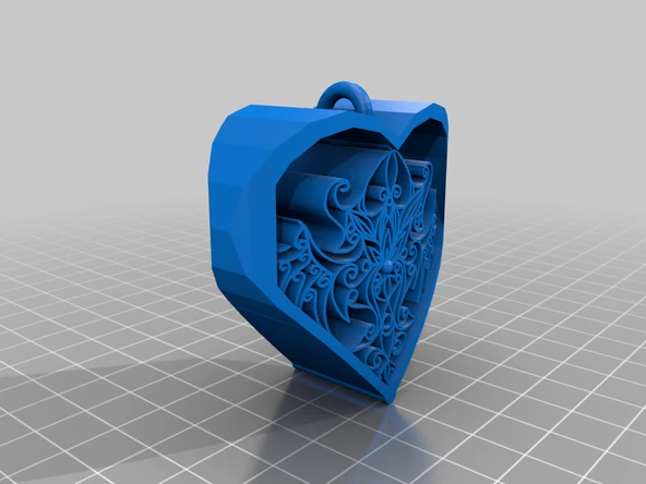 Byr kalp şeklinde kolye çekiciliği (Sadece Plastik Aparattır!!!) 3D - Resim 3