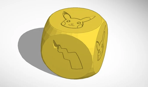 Pikachu Pokemon Zarı - d6 Yazı veya Yazı (Plastik Aparattır!!!)