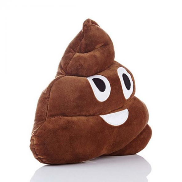 Esprili Kahverengi Gülen Poo Emoji Yastık