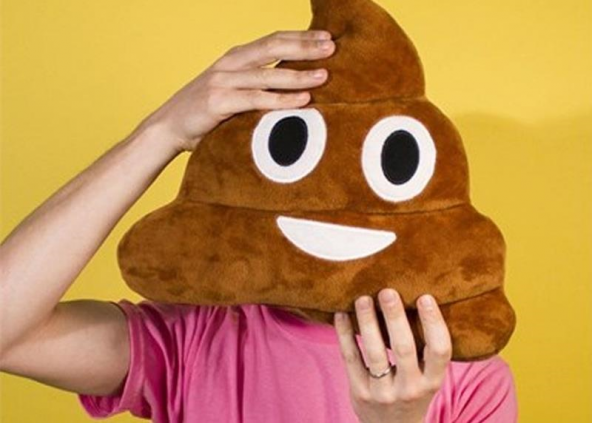 Esprili Kahverengi Gülen Poo Emoji Yastık - 2