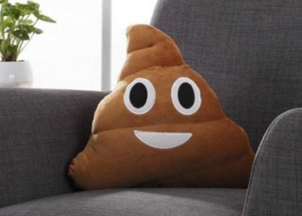 Esprili Kahverengi Gülen Poo Emoji Yastık - 5