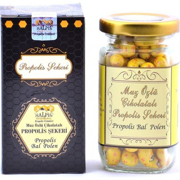 SALPİN Muz Özlü Çikolatalı Propolis Şekeri 80 gr - 1