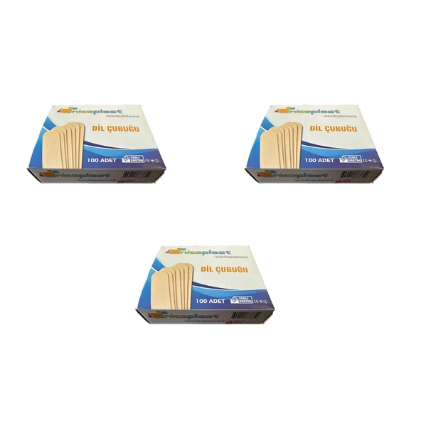 Niceplast Dil Çubuğu Ahşap Maket Çubukları 2 x 14 Cm. - 50 Adetlik 3 Paket ürün görseli 1
