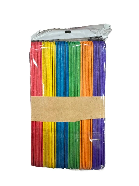 Renkli Dil Çubuğu Ahşap Maket Çubukları 2 x 15 Cm. - 48 Adetlik Paket ürün görseli 1