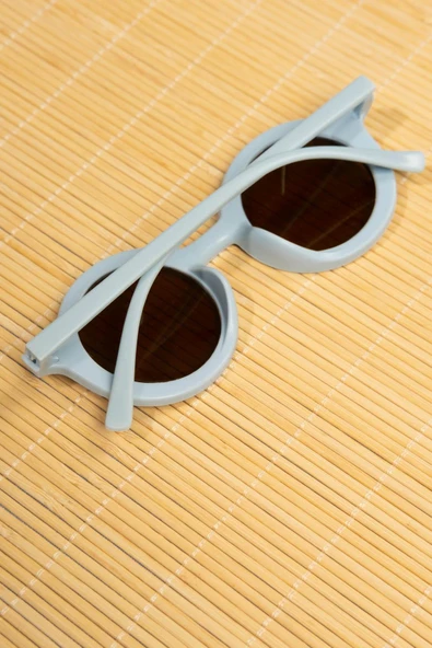 Yuvarlak Çerçeveli Çocuk Güneş Gözlüğü Mavi - Resim 2