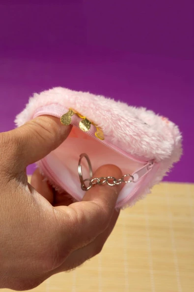 Sevimli Pembe Peluş Çanta Anahtarlık - 7