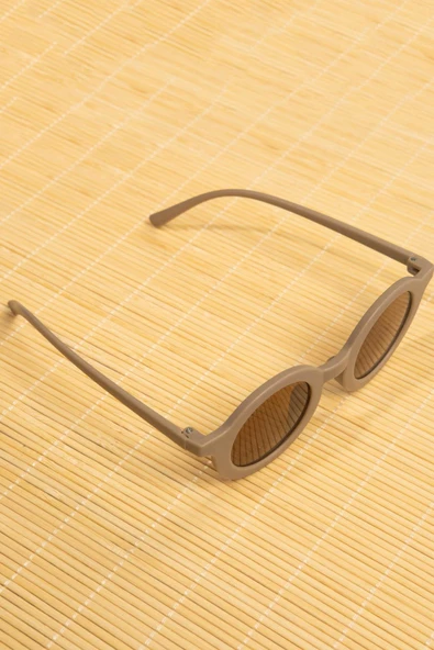 Yuvarlak Çerçeveli Çocuk Güneş Gözlüğü Kahverengi - Resim 2