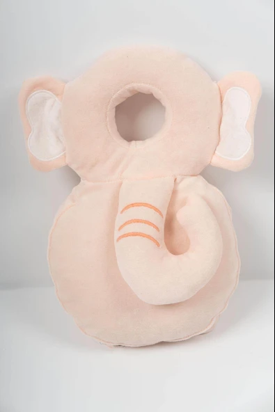 Ekstra Yumuşak Fil Desenli Baş & Boyun Koruyucu Yastık Pembe – 6 Ay+ - 2