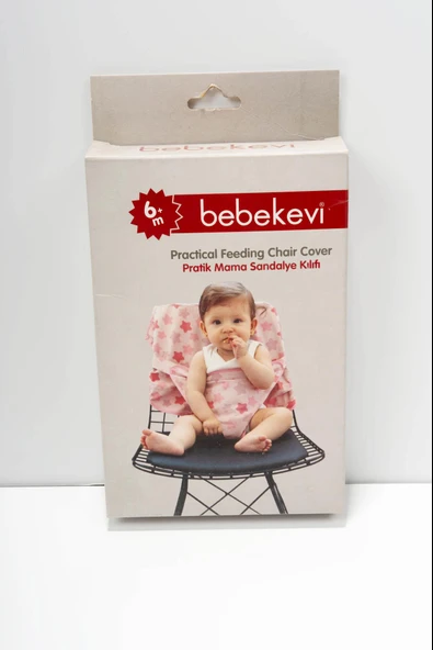 Yıldız Desenli Pratik Mama Sandalye Kılıfı Pembe - 2