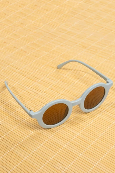 Yuvarlak Çerçeveli Çocuk Güneş Gözlüğü Mavi - Resim 3