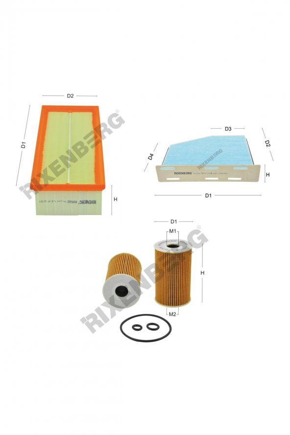 Volkswagen Passat (3C2/3C5) 2.0 Tdi 140-170 Hp (Motor Kodu cffb,cfgb,clla) 05>Rixenberg Filtre Seti
