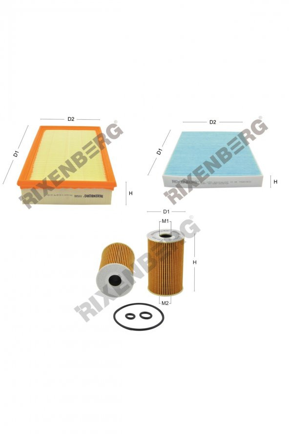 Volkswagen Caravelle T6(SF,SG) 2.0 Tdi 84-102-140 Hp (Motor Kod CAAA,CAAB) 15> Rixenberg Filtre Seti ürün görseli