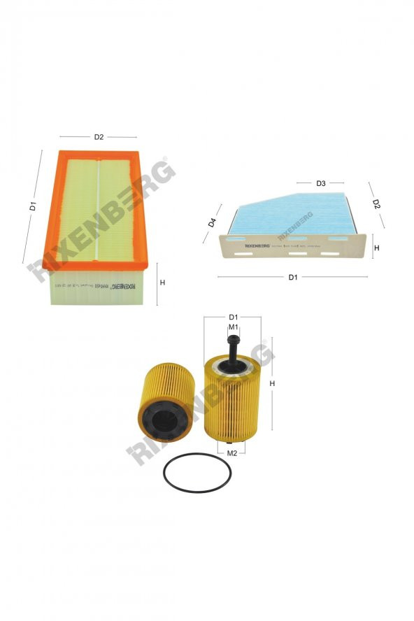 Volkswagen Passat(3C2/5)2.0 Tdi 140-170 Hp(Motor Kodu bkp,bmr,bmp,cbab,cbbb)05>Rixenberg Filtre Seti ürün görseli