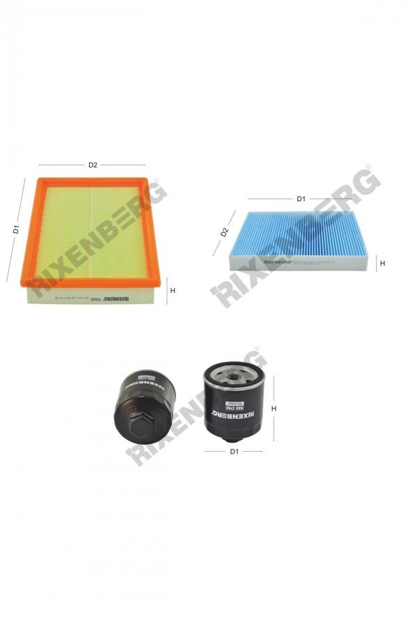 Volkswagen Polo IV 1.4 16V (9N) 75-100 Hp 01-08 Rixenberg Filtre Bakım Seti ürün görseli