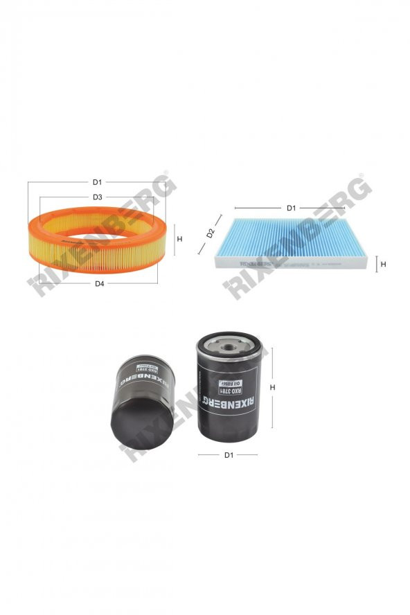 Volkswagen Polo III 1.6 (6V2/6V5) 75 Hp 99-01 Rixenberg Filtre Bakım Seti ürün görseli