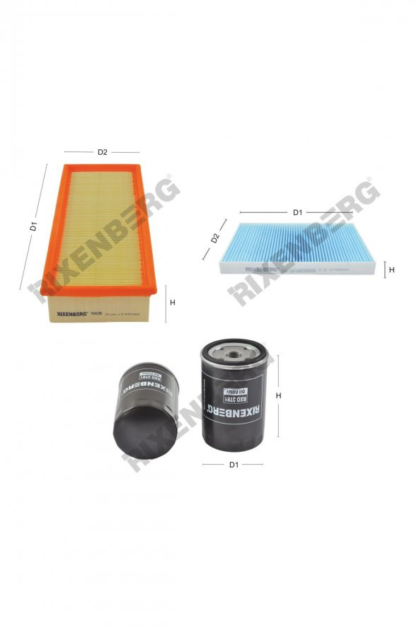 Volkswagen Polo III 1.6 (6V2/6V5) 100 Hp 99-01 Rixenberg Filtre Bakım Seti ürün görseli