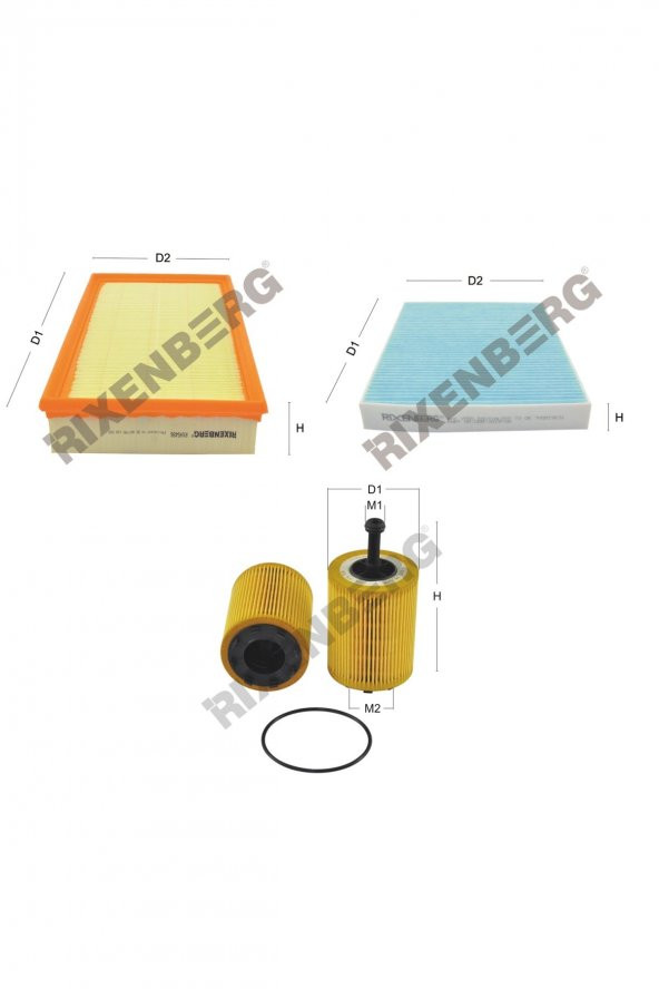 Volkswagen Transporter (T5) 1.9 Tdi (7H,7J) 84-85-102-105 Hp 03-09 Rixenberg Filtre Bakım Seti ürün görseli