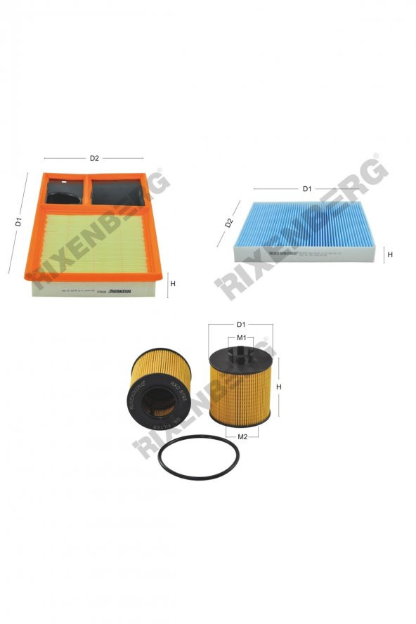 Volkswagen Polo IV 1.6 16V (9N) 105 Hp 06-09 Rixenberg Filtre Bakım Seti ürün görseli