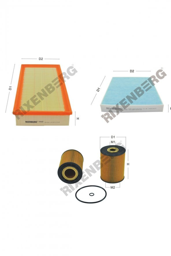 Volkswagen Touareg I (7L) 3.2 V6 220-241 Hp 02-10 Rixenberg Filtre Bakım Seti ürün görseli
