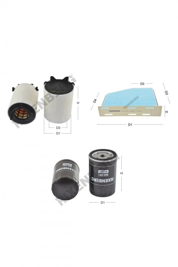 Volkswagen Caddy III (2C,2KA,2KB,2KH,2KJ) 1.6  102 Hp 04-15 Rixenberg Filtre Bakım Seti ürün görseli