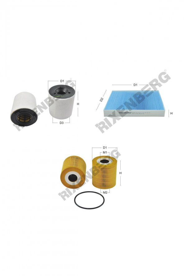 Volkswagen Polo V 1.2 Tdi,Tdi BlueMotion (6R) 75 Hp 10-14 Rixenberg Filtre Bakım Seti ürün görseli