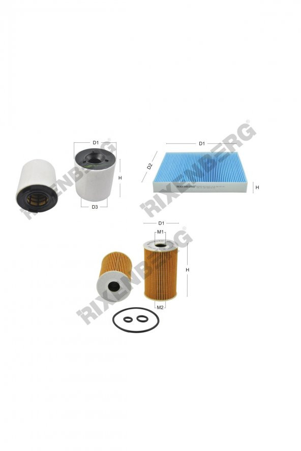 Volkswagen Polo V 1.6 Tdi (6R) 75-90-105 Hp 09-14 Rixenberg Filtre Bakım Seti ürün görseli