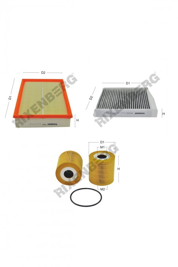 Volvo S60  2.4 140-170 Hp 00-10 Rixenberg Filtre Bakım Seti ürün görseli