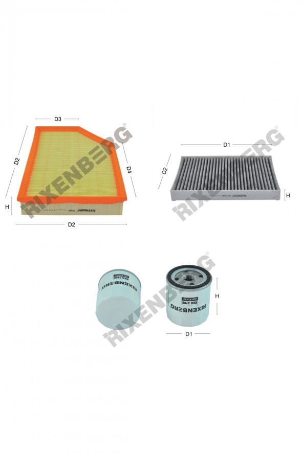 Volvo S60 II/V60 2.0 T 203 Hp 10 > Rixenberg Filtre Bakım Seti ürün görseli