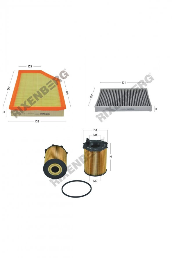 Volvo S80 II 1.6D Drive 109 Hp 09 > Rixenberg Filtre Bakım Seti ürün görseli 1