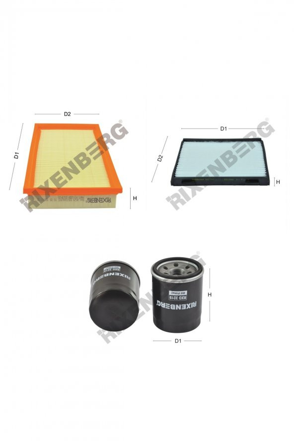 Volvo S40 I 1.8 (VS) 125 Hp 98-04 Rixenberg Filtre Bakım Seti ürün görseli 1